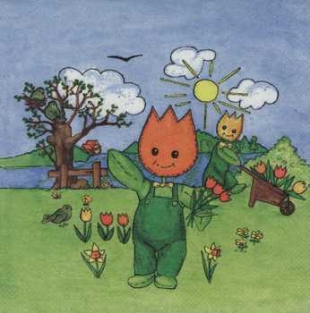 Serviette Tulpenmännchen, Rarität